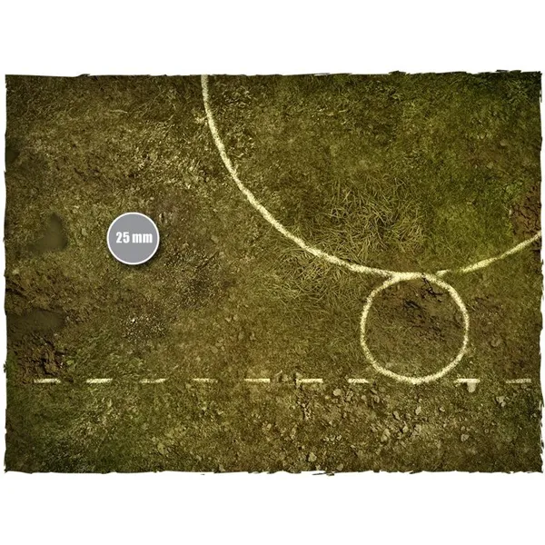 38MATGBM - Spielmatte - Muddy Field, Mousepad Matte, Größe 91 × 91 cm mit Guild Ball Linien