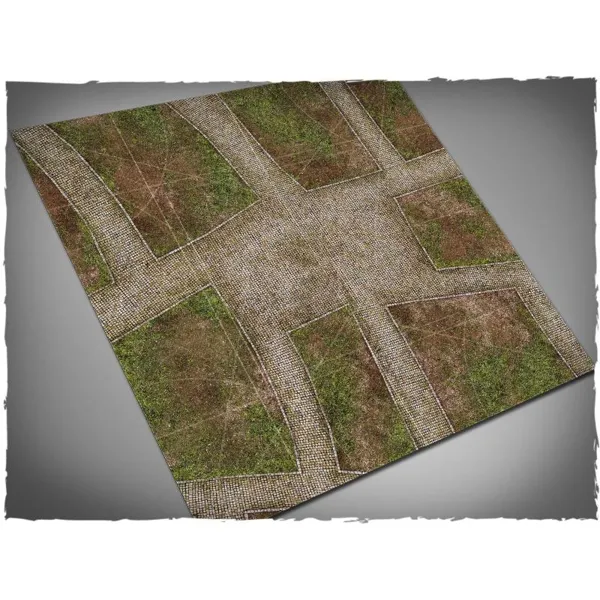 13MATML3M - Spielmatte - Cobblestone Streets, Mousepad Matte, Größe 91×91 cm, Malifaux Zonen