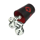 22506645 - Premium dice cup with 6 dice in cardboard box, from 4 years