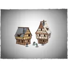 4GR-28S-FAR-S8 - Pre-painted scenery - Dockside Houses with Wharf