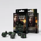 SCLR02 - Classic Runic black & green Dice Set (7 pieces)