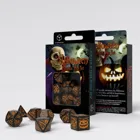 SHAP01 - Halloween Pumpkin black and orange Dice Set (7 pieces)