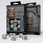 SDWA02 - Dwarf dice set white & black (7 pieces)