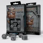 SDWA03 - Dwarves dice set, grey and black (7 pieces)