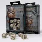 SDWA01 - Dwarf beige and black dice set (7 pieces)