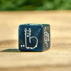 SLLA03 - Shimmering Llama Dice Set glittering dark blue & white