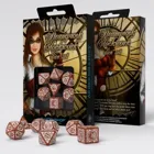 SSTC03 - Steampunk Clockwork Dice Set, caramel &amp; white (7)