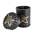 CCTH101 - Call of Cthulhu black & green-gold leather, dice cup