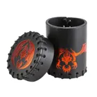 CFDR101 - Flying Dragon Dice Cup, Black & Red Leather