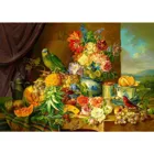 ENJOY-1191 - Josef Schuster: Still Life with Fruit ,Flowers and a Parrot, Puzzle , 1000 Teile