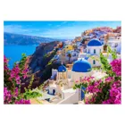 ENJOY-1083 - View of Santorini with flowers, Greece, jigsaw puzzle, 1000 pieces