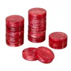 4107 - Game pieces, backgammon, large, 34 x 10 mm, plastic, red white, incl. dice