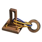 Crazy ring, rope puzzle, wooden game of skill, 1-2 players, from 8 years old.