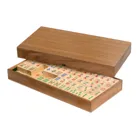 6322 - Mah Jongg, wooden, without Arabic numerals, wooden board game, 1-2 players