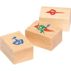 6322 - Mah Jongg, wooden, without Arabic numerals, wooden board game, 1-2 players