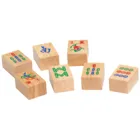 6322 - Mah Jongg, wooden, without Arabic numerals, wooden board game, 1-2 players