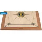 8231 - Carrom Superior, blau gelb grün,Brettspiel aus Holz, 1-2 Spieler, ab 8 Jahre