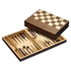 Schach Backgammon Dame Set, Feld 32 mm, Magnetverschluss,Brettspiel aus Holz, 1-, (DE-Ausgabe)