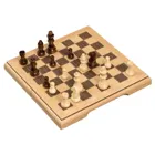 2716 - Chess set, travel, field 17 mm, magnetic, wooden board game, 1-2 players,