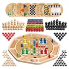 Holz Spielesammlung 9, Brettspiel aus Holz, 1-2 Spieler, ab 8 Jahre