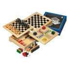 3104 - Holz Spielesammlung, Reise, Brettspiel aus Holz, 1-2 Spieler, ab 8 Jahren