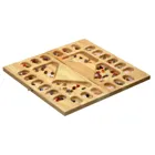 3128 - Kalaha, for 2 to 4 players, wooden board game, 1-2 players, 8 years and up