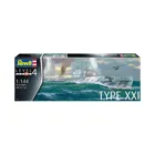 Revell German Submarine Type XXI, model kit, 50 parts, ages 12 and up