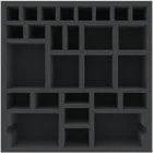 ABMENX070BO - 300 mm x 300 mm x 70 mm foam insert for board games - 27 compartments