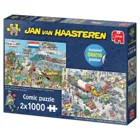 20073 - Jan van Haasteren - Verkehrschaos Zu Luft Land und See - 2x 1000 Teile