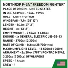 352 PCS HC VIETNAM WAR /2425/ NORTHROP F-5A F.F.