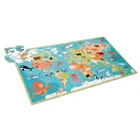 Puzzle world map with animals 100 pieces