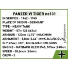 COBI-2588 - 1270 PCS HC WWII /2588/ PANZER VI TIGER I NO.131