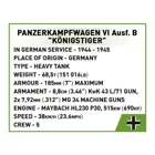 COBI-3113 - 802 PCS HC WWII /3113/ PANZER VI AUSF. KONINGSTER