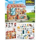 FL1804 - 1804 Doll's house: large dream villa - large clamp building blocks