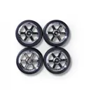 500900190 - 1:10 Wheel set (4) Design 5 Sp. black chr